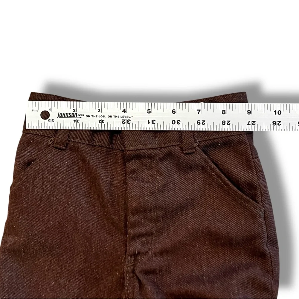 Vintage 70s Sears Billy the Kid Brown Bell Botton wide leg Pants Size 4 VTG Kids - Picture 4 of 5